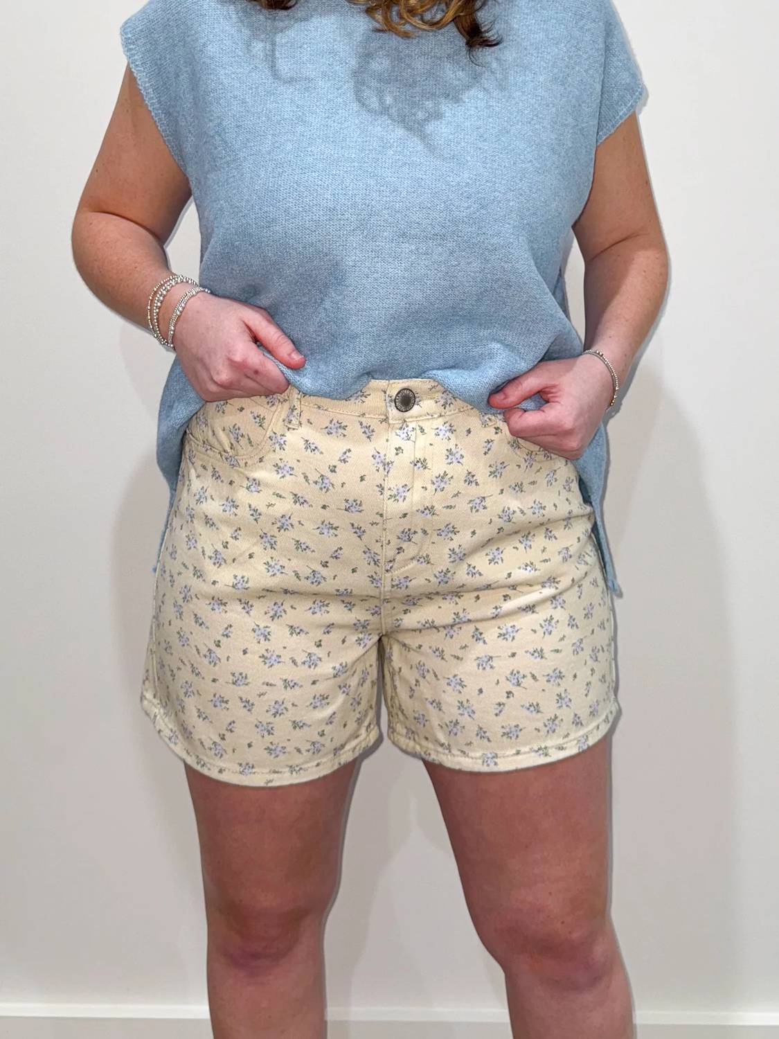 Just Black Denim - Daisy Floral Denim Shorts