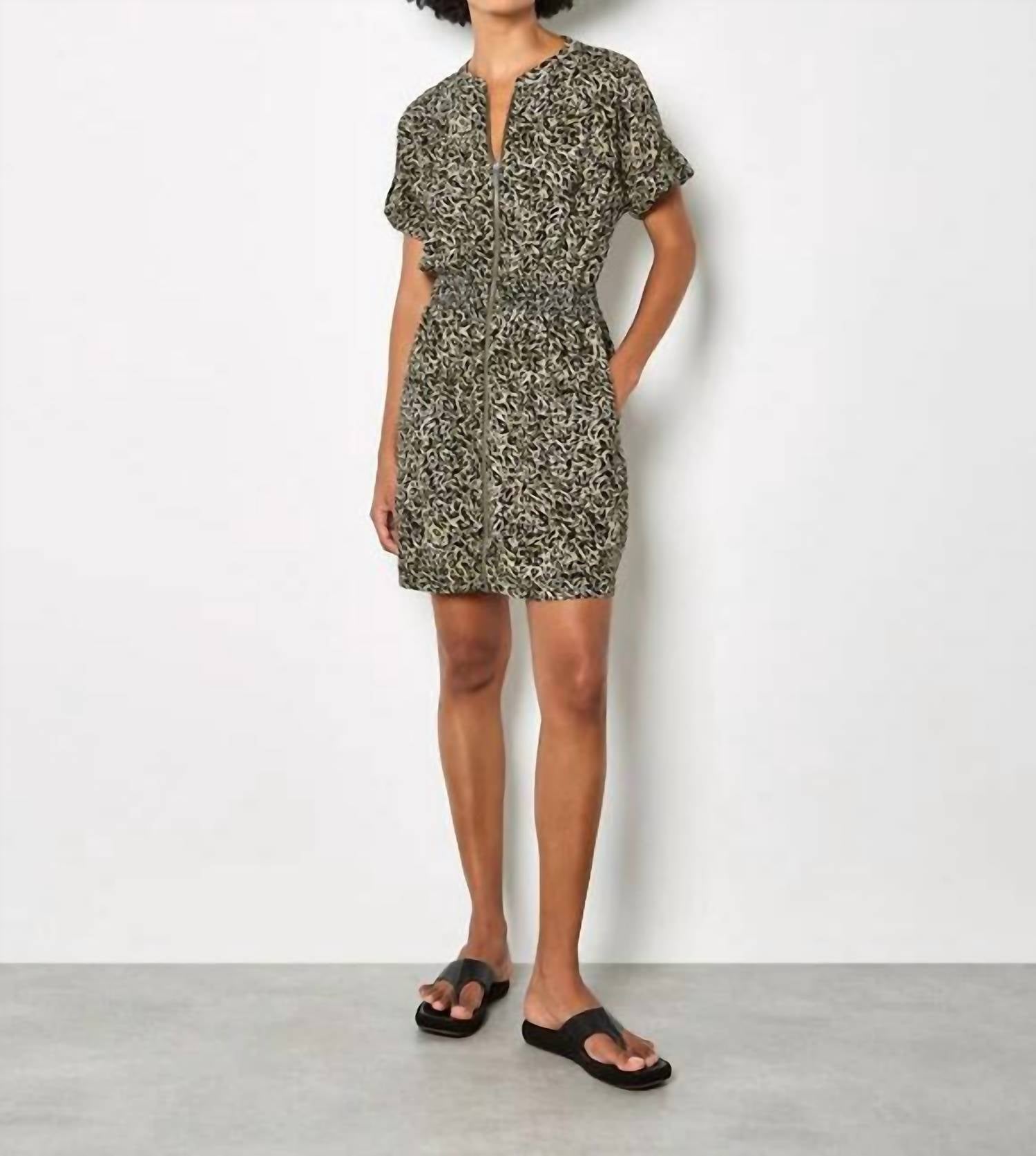 Apricot - Women's Zip Front Utility Dress