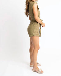 Karlie - Women's Solid Pocket Tie Romper