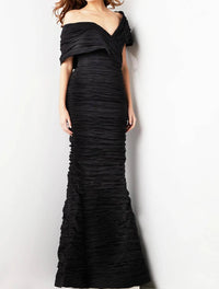 Jovani - Ruched Off-shoulder Gown