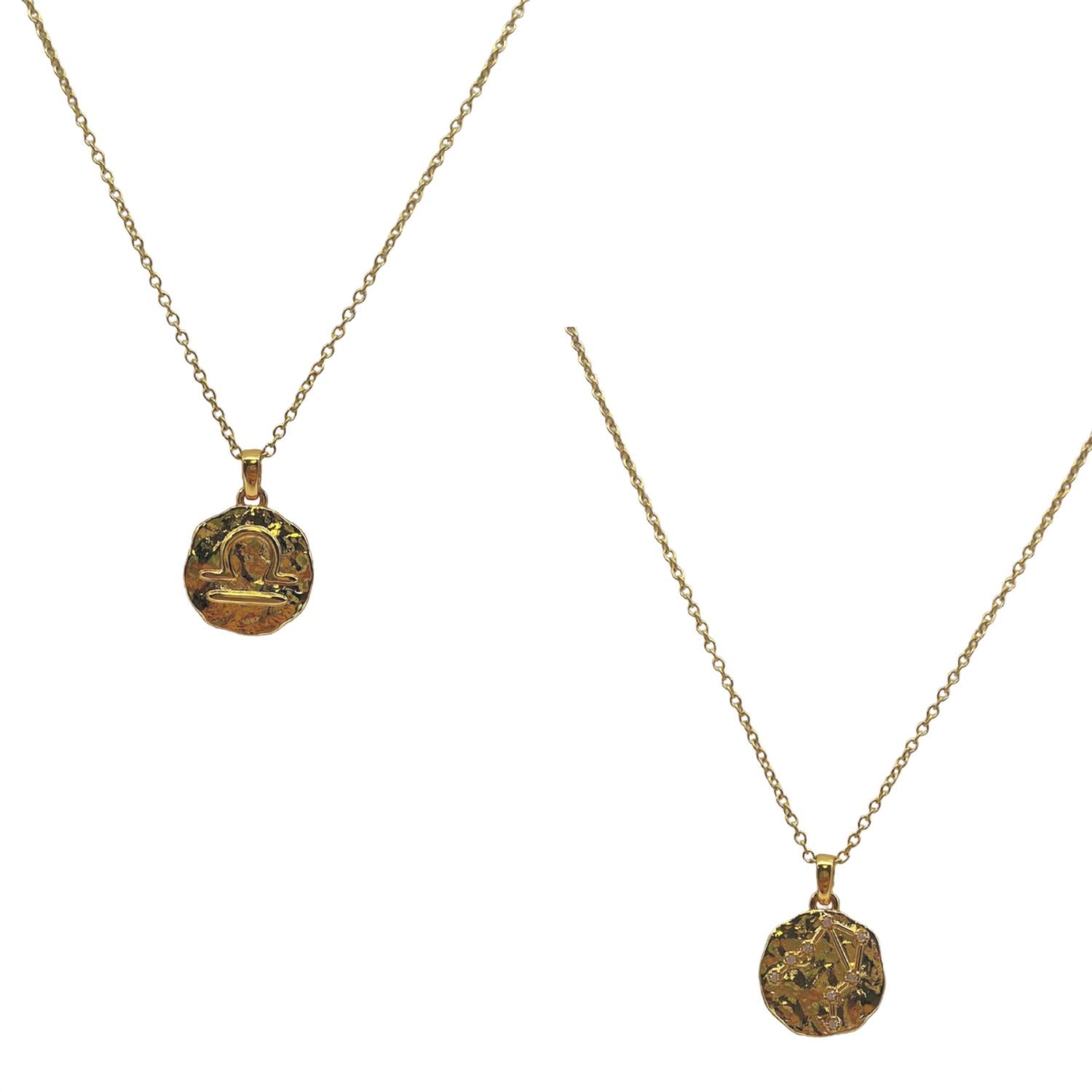 Sahira Jewelry Design - Women's Zodiac Constellation Coin Necklace