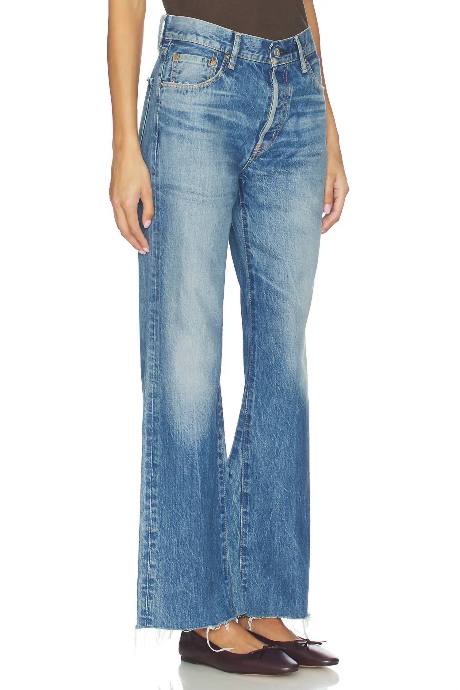 Moussy Vintage Atlantis Remake Flare Jean in blue - women's jeans - alternate view