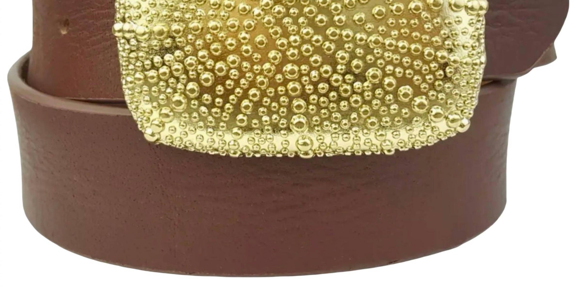 Axesoria West - Leather Belt with Plaque Buckle