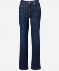 7 For All Mankind Stovepipe Straight Jeans in bluecrest - women's jeans - detail view