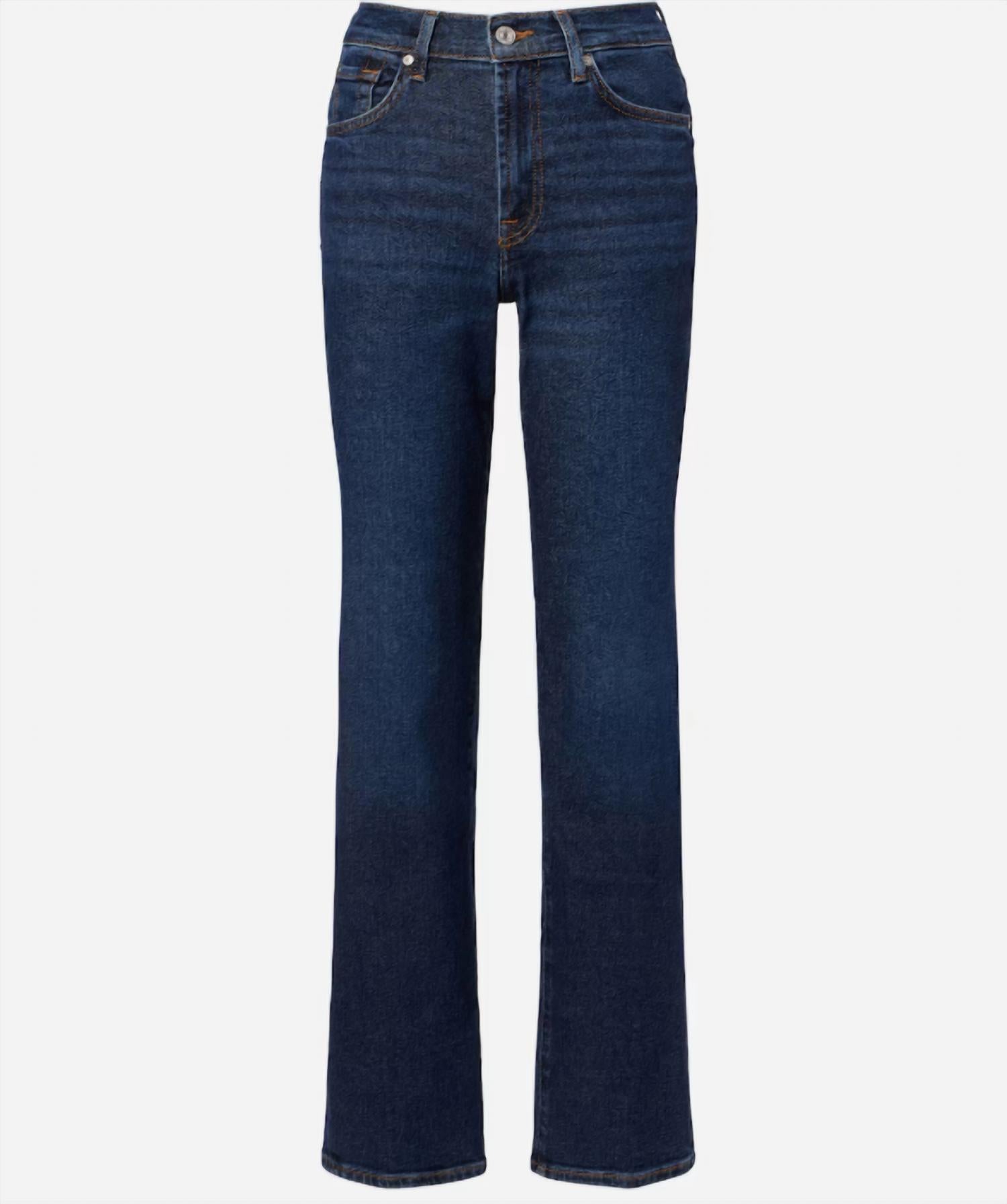 7 For All Mankind Stovepipe Straight Jeans in bluecrest - women's jeans - detail view