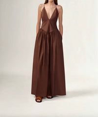 Adriana Degreas - Opulence Deep V Neck Maxi Dress