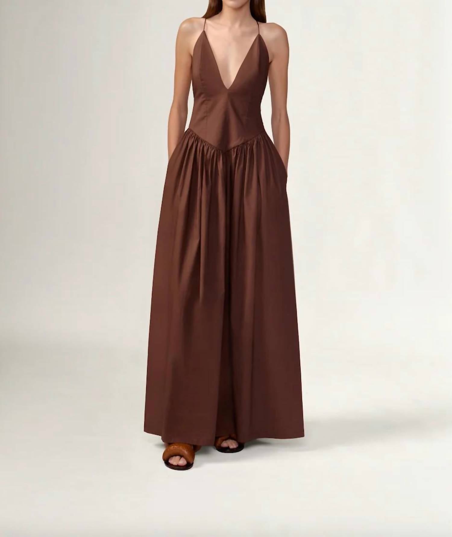 Adriana Degreas - Opulence Deep V Neck Maxi Dress