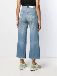 Re/Done - High Rise Wide Leg Crop Jeans