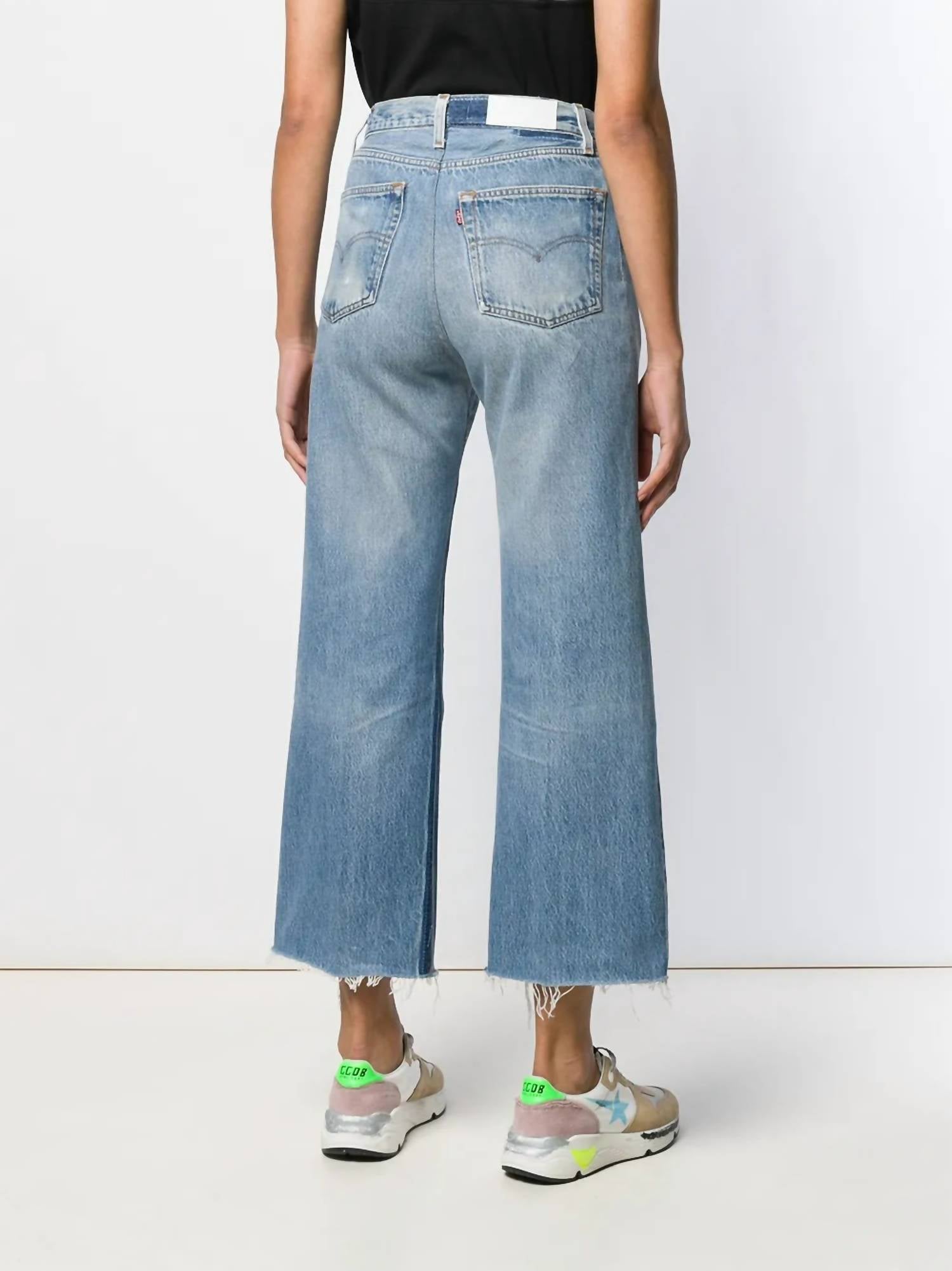 Re/Done - High Rise Wide Leg Crop Jeans