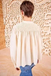 Ulla Johnson Soffia Blouse in cowrie - women's blouse - alternate view