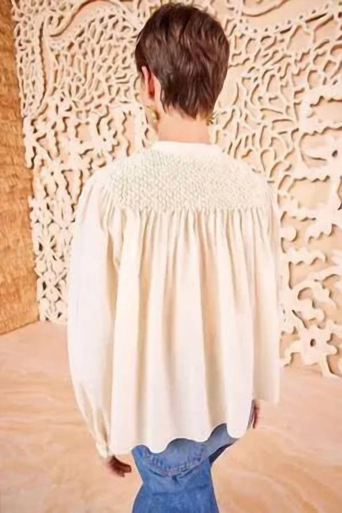 Ulla Johnson Soffia Blouse in cowrie - women's blouse - alternate view