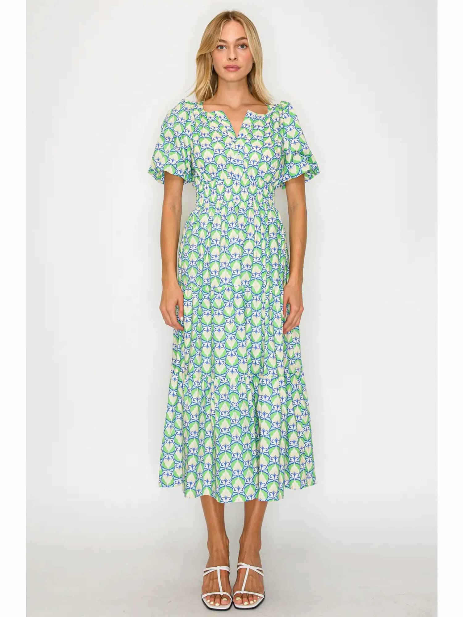 Meet Me In Santorini - Hellenic Petals Maxi Dress