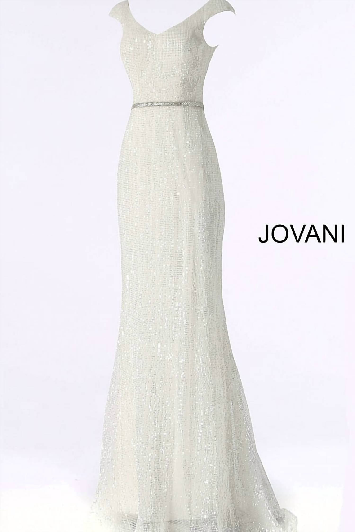 Jovani - Women's Elegant Fitted Sequin Embellished Prom Dress