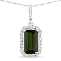 Diana M Jewels Women's Octagon Natural Tourmaline Pendant Necklace (2.25 Ct) - Classic Plus in 14k white gold - women's jewelry - detail view