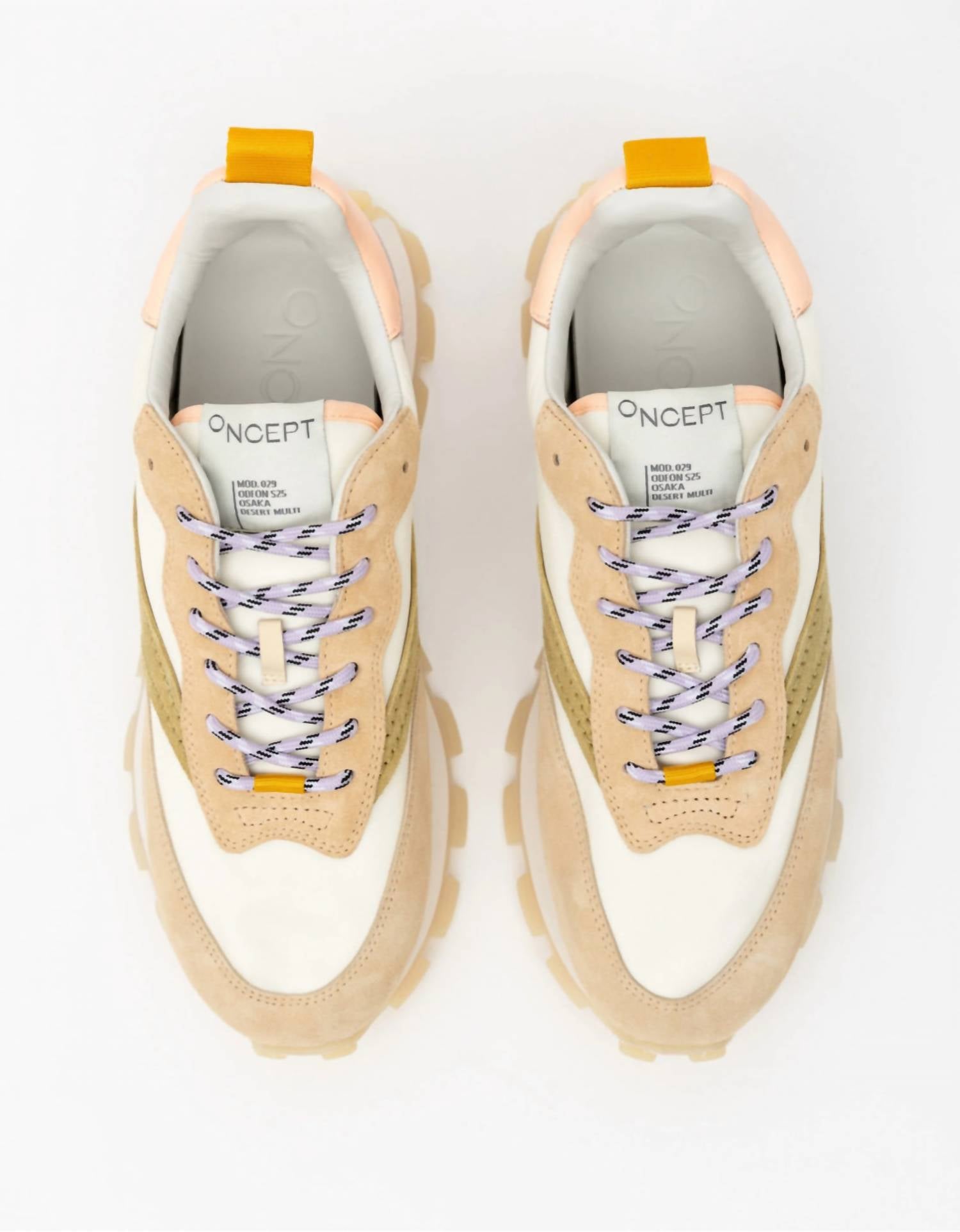 Oncept Women's Osaka Elite-style Trainer Sneaker in desert multi - women's sneaker - detail view