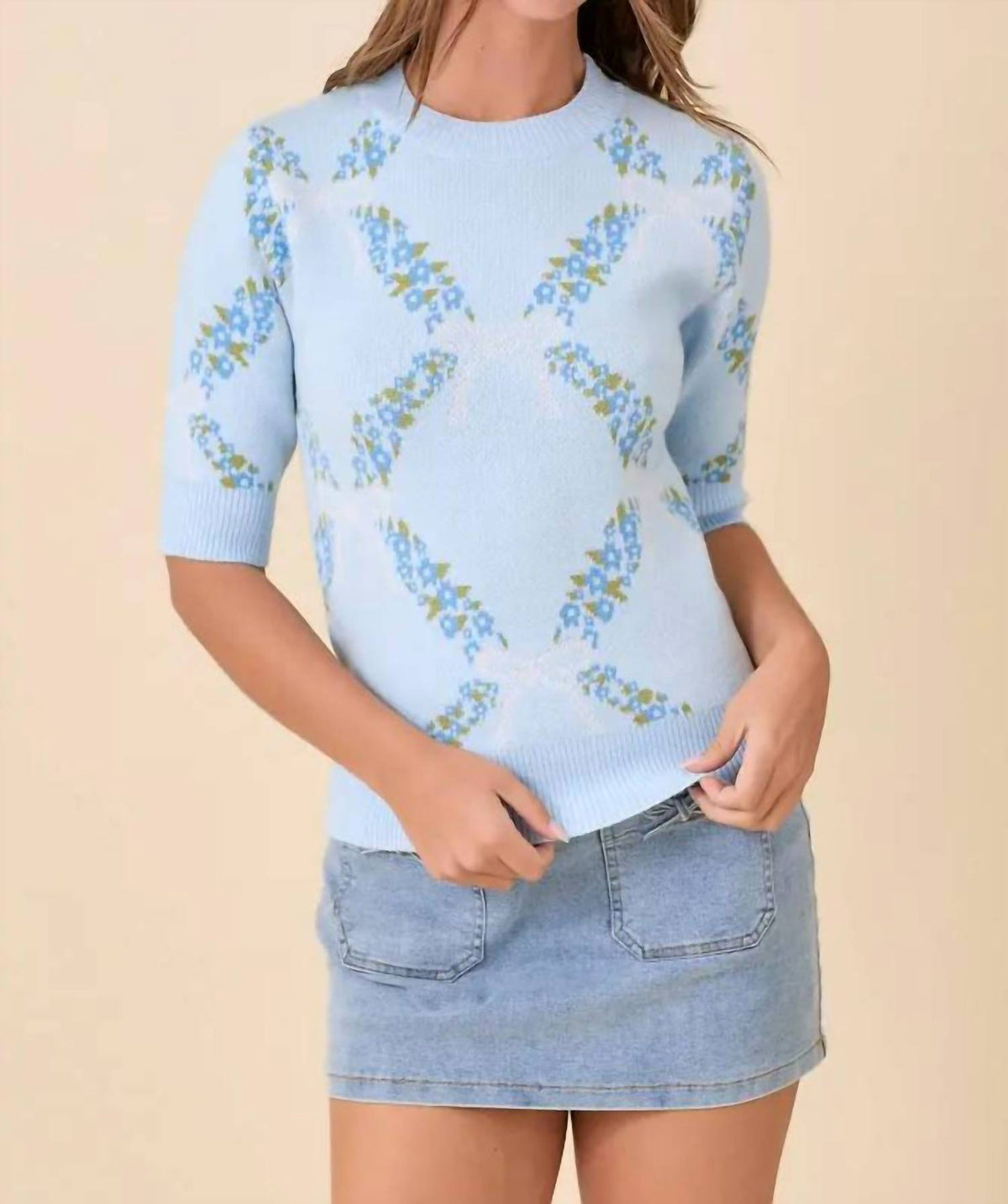 Main Strip - Women's Garden Floral Knit Top