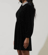 Sugarlips - Esteller Velvet Polka Dot Mini Dress