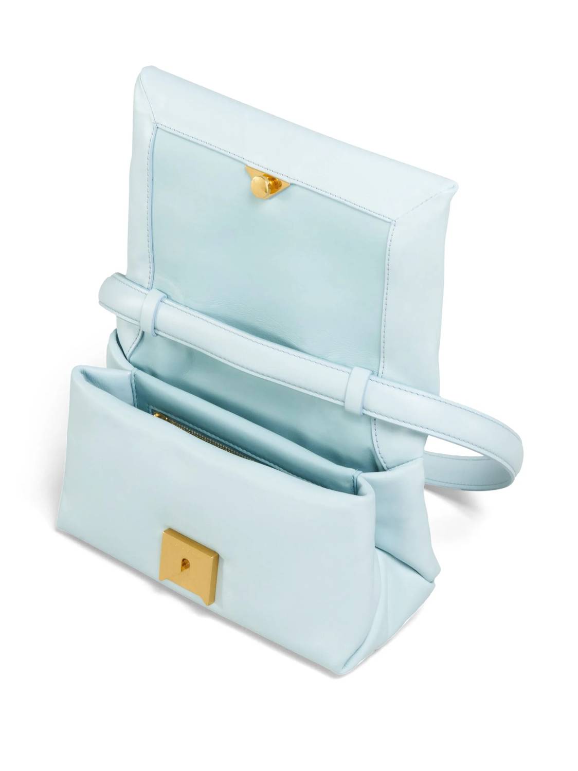 MARNI Women's Small Leather Prisma Crossbody Bag in light blue - women's bag - view 4