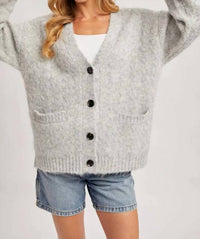 Bluivy - Button Down Fuzzy Knit Sweater Cardigan