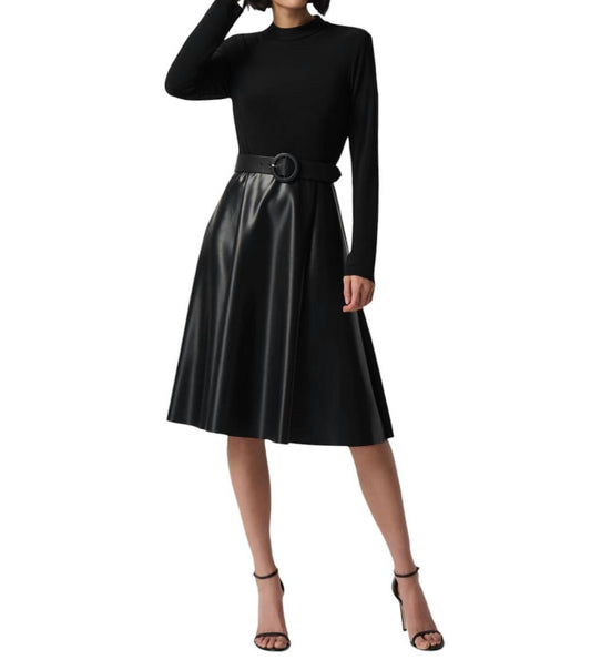 Joseph Ribkoff - HIGH NECK BELTED A-LINE DRESS