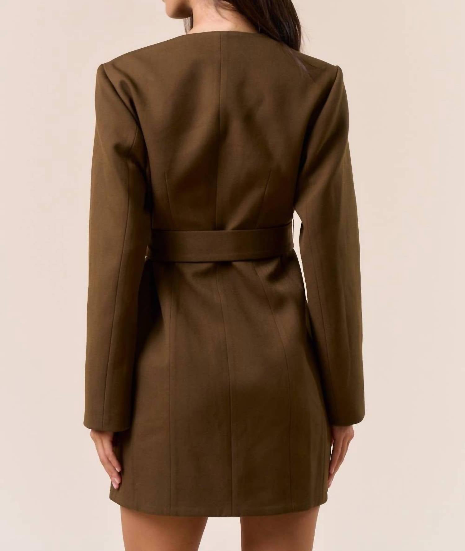 Lalavon - Belted Blazer Mini Dress