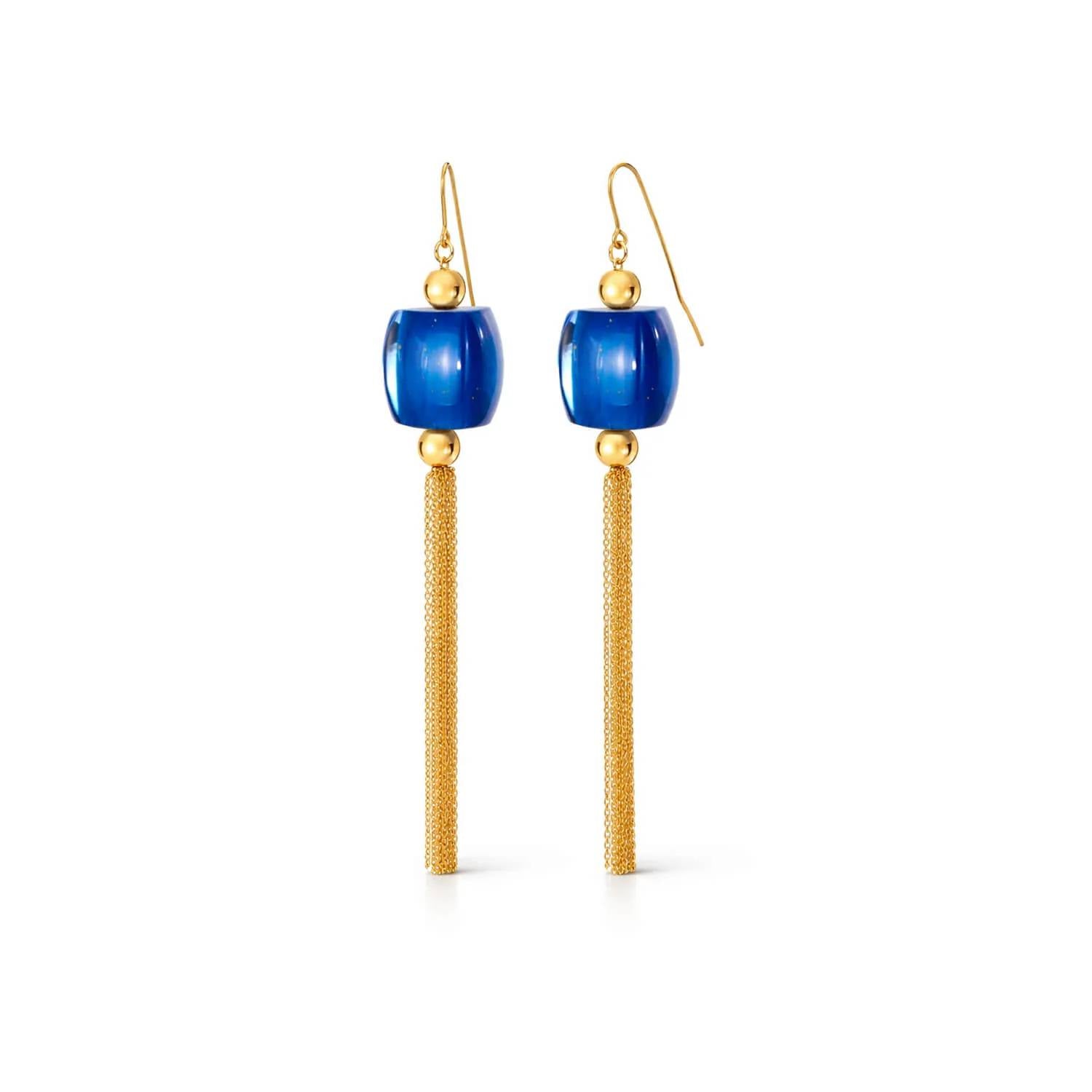 Gold & Honey - Women's Tassel Bead Drop Earrings