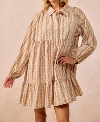 Bibi - Floral Print Buttoned Shirt Dress