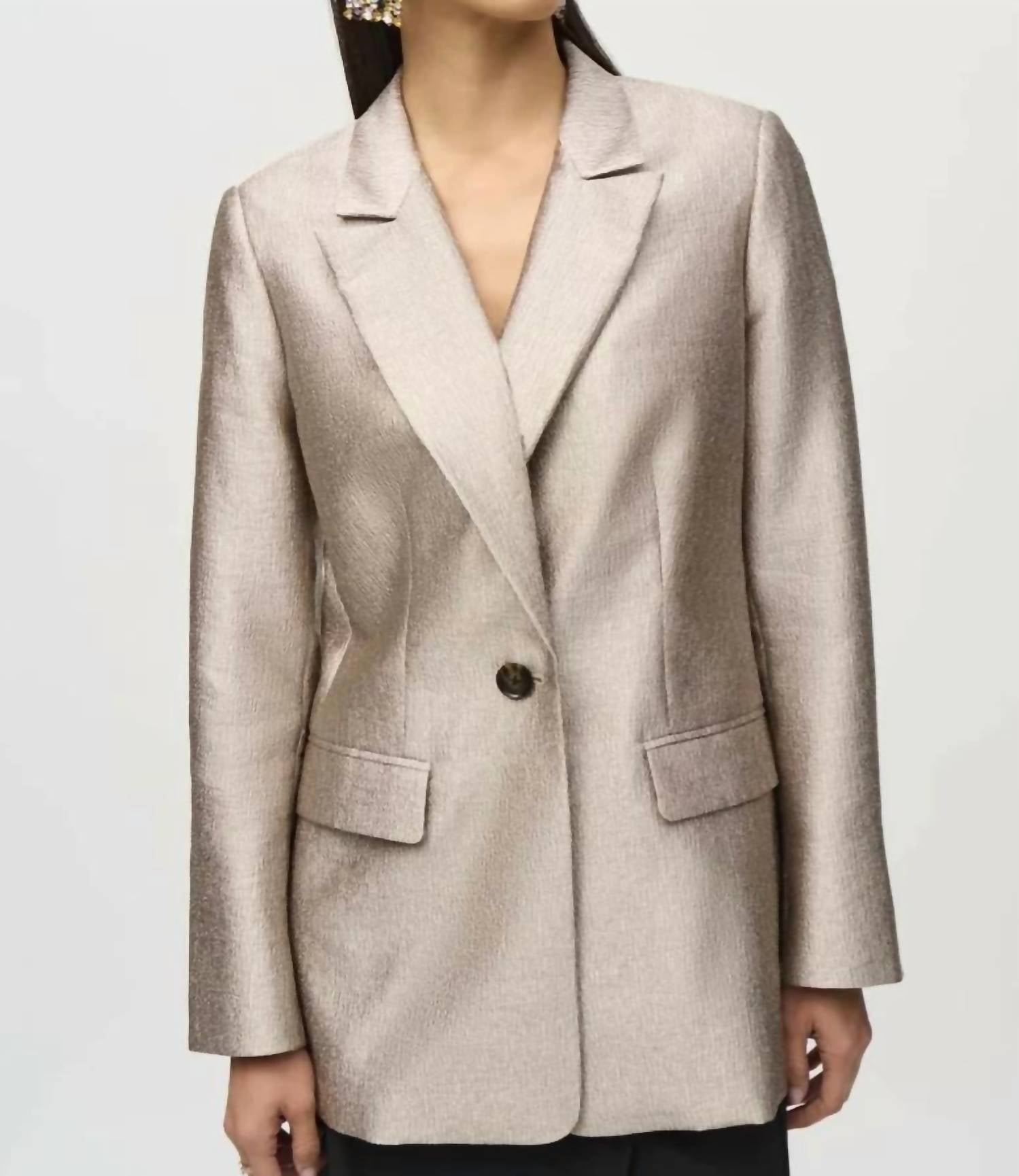 Joseph Ribkoff - Woven Fitted Metallic Blazer