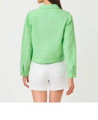 Lilly Pulitzer Seaspray Linen Jacket in jackfruit - women's jacket - alternate view