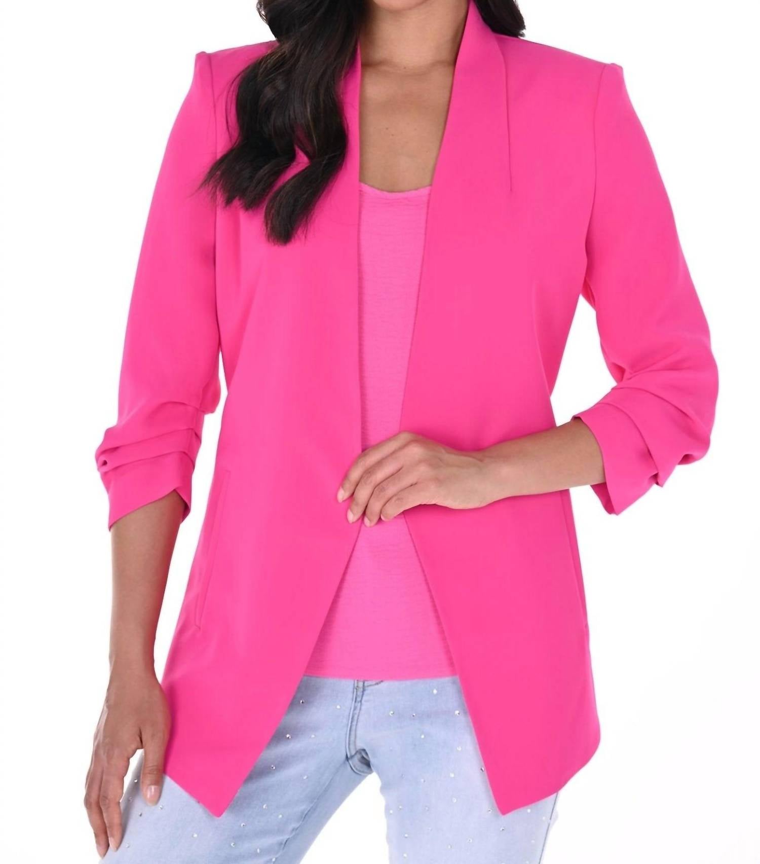 Frank Lyman - Open Front Woven Blazer