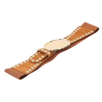 3Am By H&D Accessories - Women's Studded Faux Suede Elastic Belt