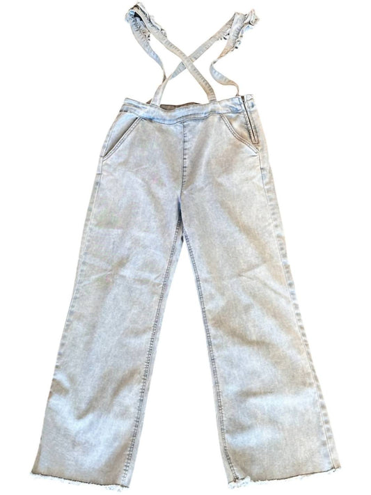 Wishlist - Women's Denim Suspenders Overall With Ruffle Detail