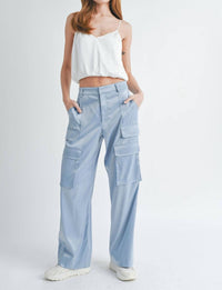 Reset By Jane - Sloan Satin Cargo Pant