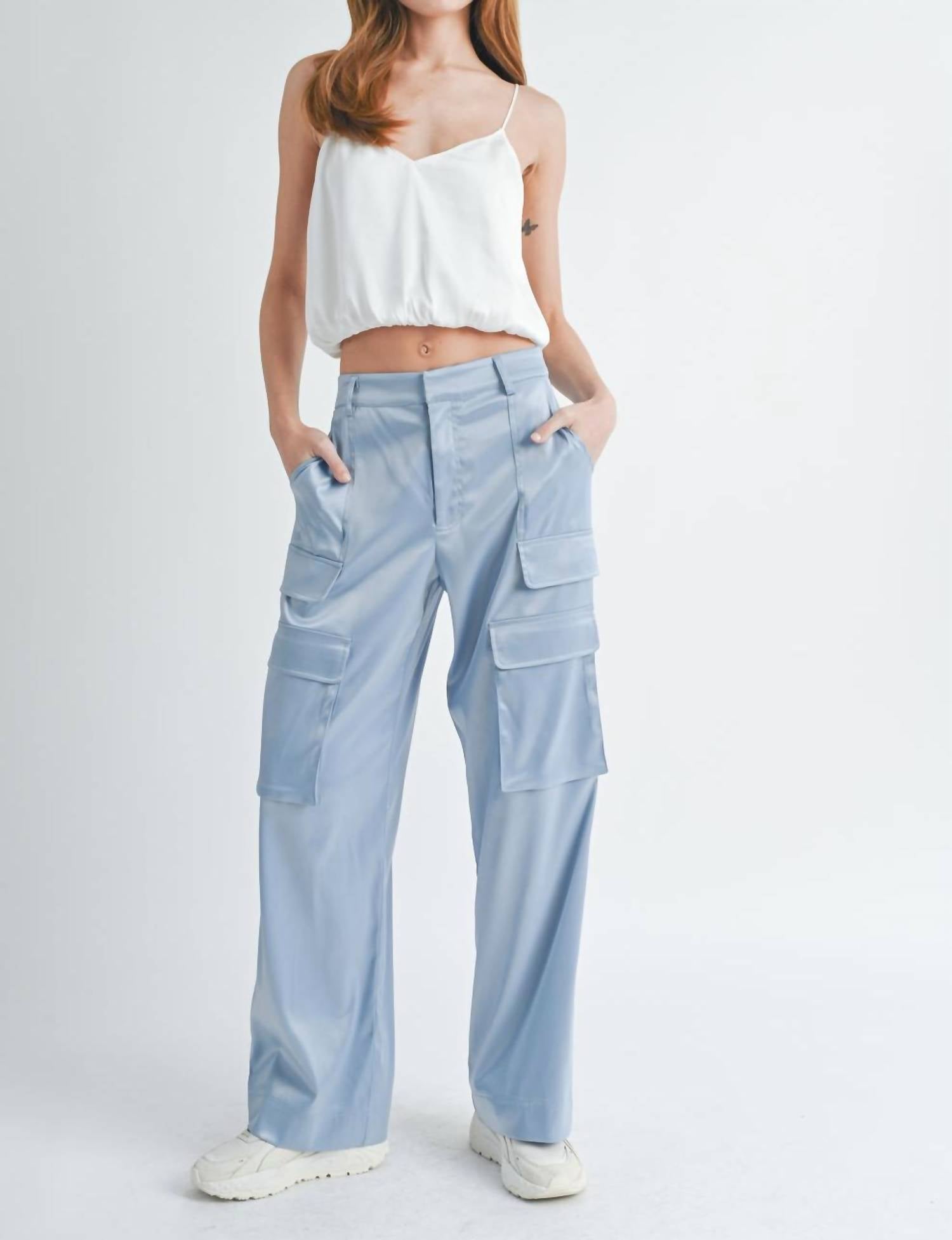 Reset By Jane - Sloan Satin Cargo Pant
