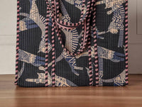 Verve Culture - Women's Quilted Tote Bag With Feline Designs