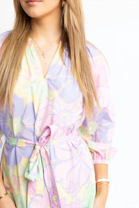 Karlie Pastel Floral V Neck Maxi Dress in multi - women's dress - view 4