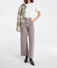 Favorite Daughter The Mischa Super High Rise Wide Leg Ankle Jeans in soft taupe - women's jeans