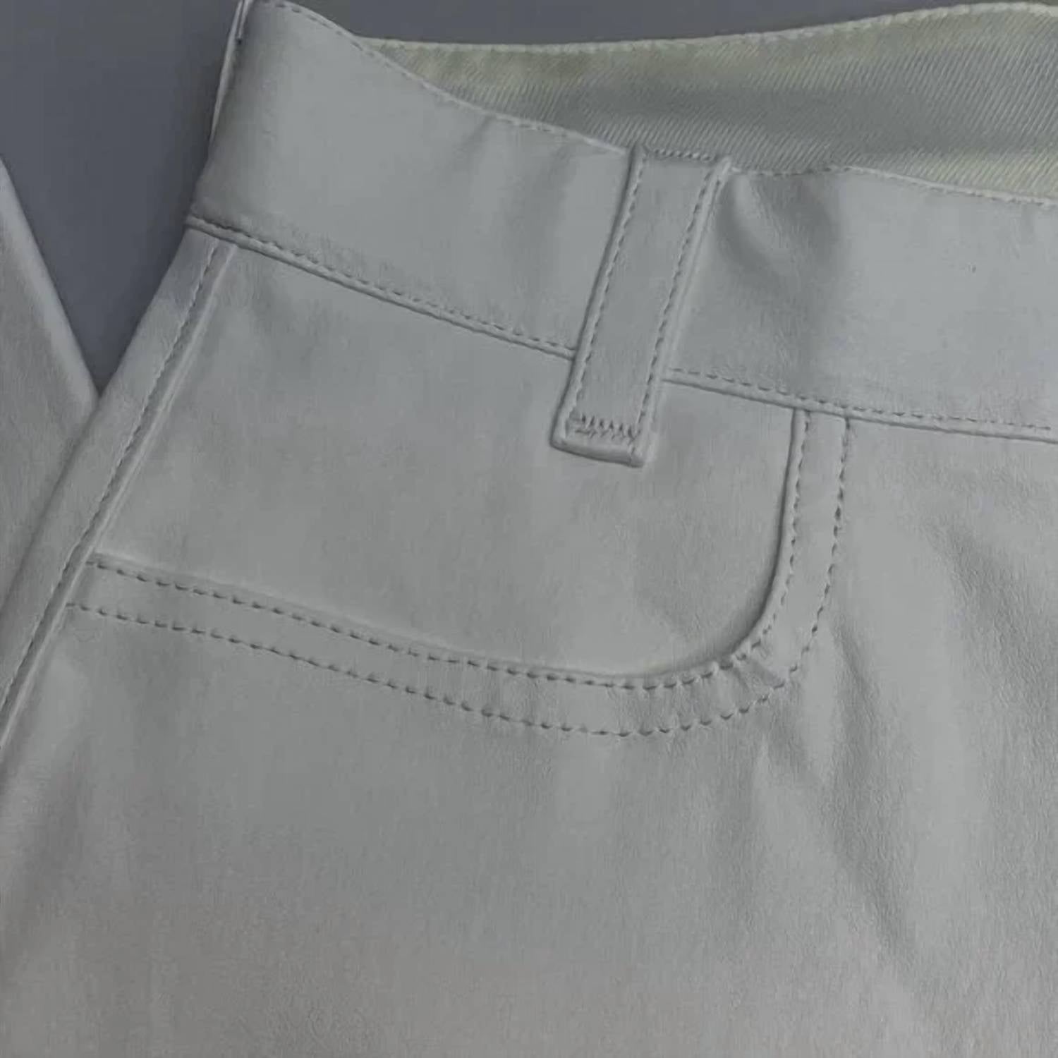 Stouls Lilou Lamb Leather Wide Leg Pants in white - women's pants - view 5