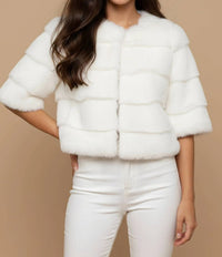 Metric Knits - Faux Fur Half Sleeve Bolero