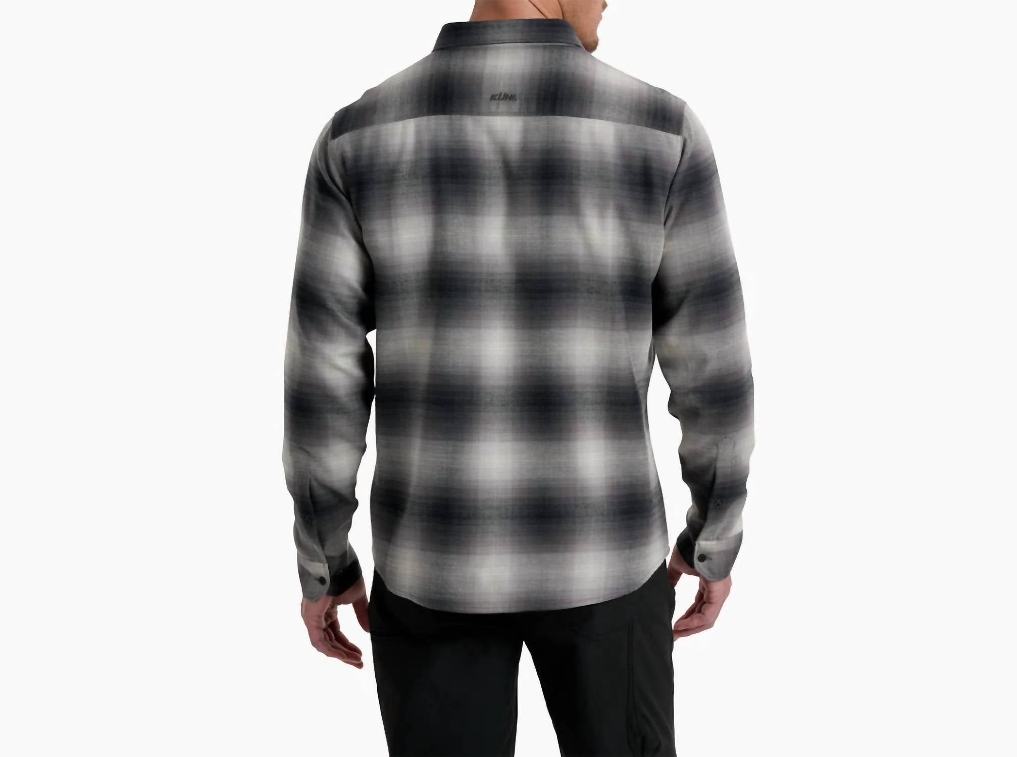 KUHL Men's Law Flannel Top in iron moutain - men's shirt - detail view