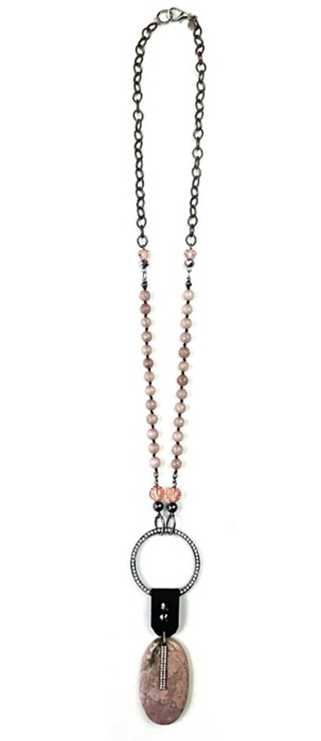 Legend Or Lies - Women's Blinged Ring Knotted Chain Necklace