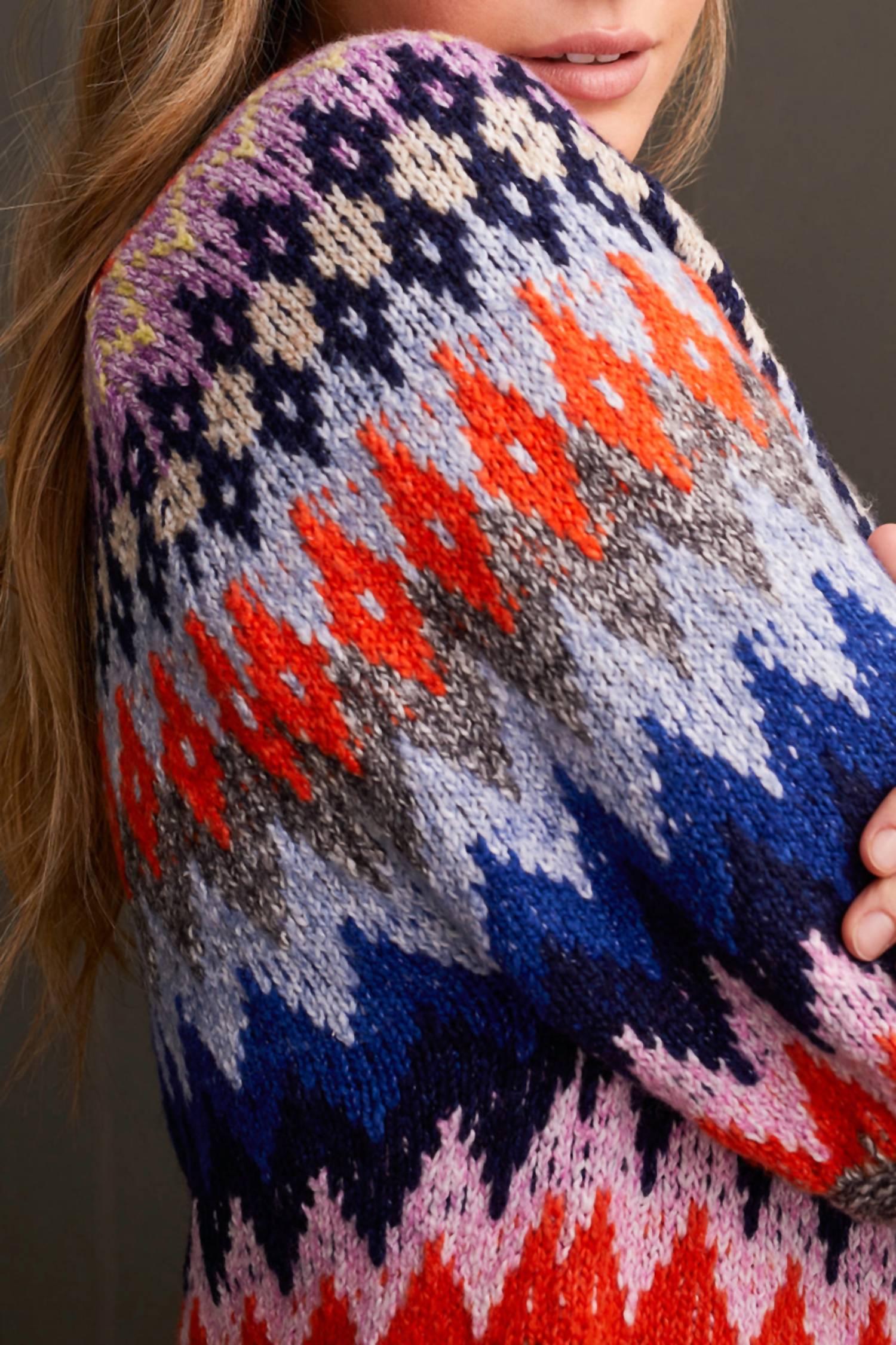 Tribal - Long Sleeve Intarsia Sweater