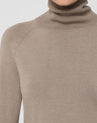 Lafayette 148 Raglan Sleeve T-neck Sweater in hickory - women's sweater - alternate view