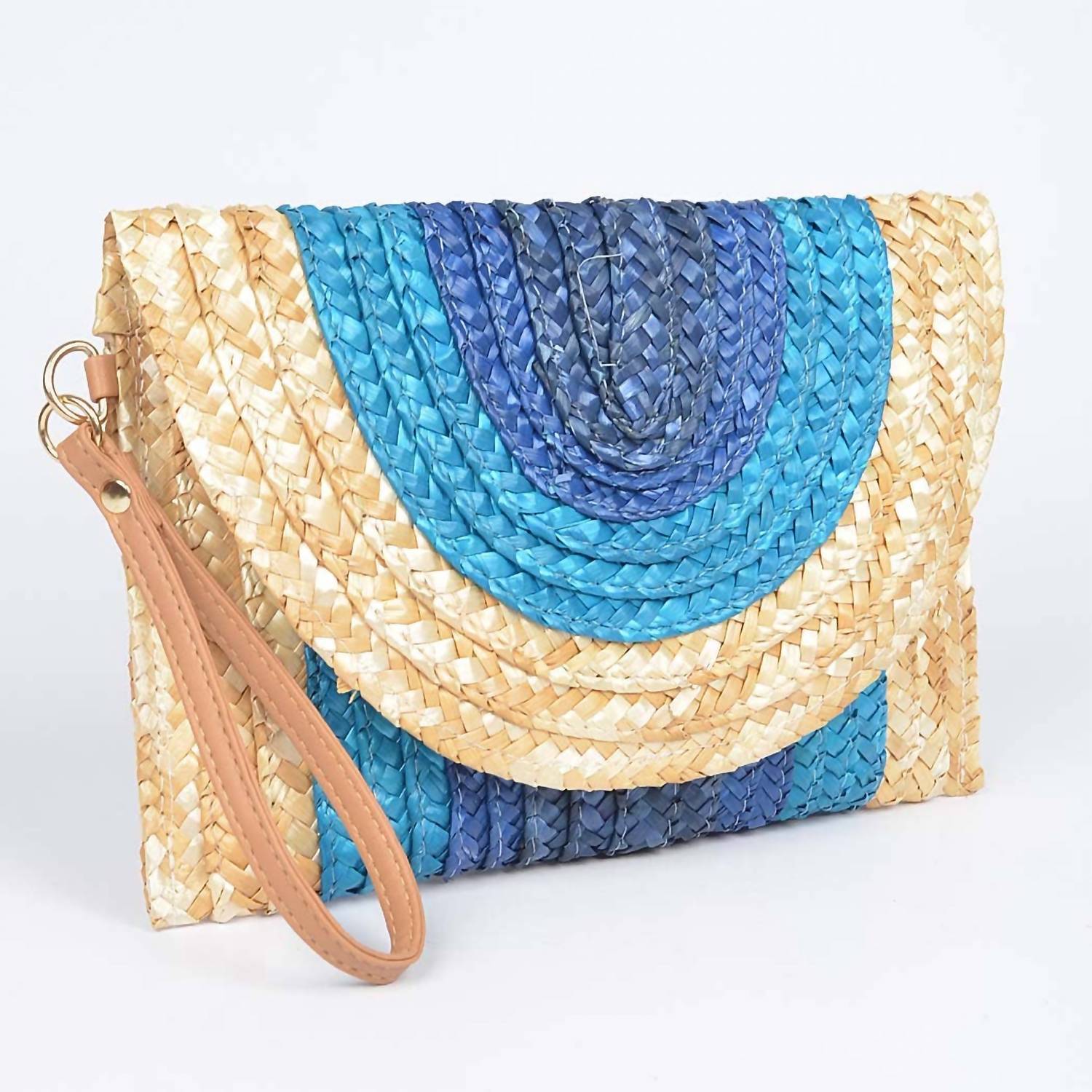 3Am By H&D Accessories - Women's Colorful Faux Straw Envelope Clutch Bag