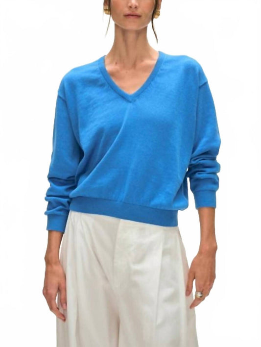 White + Warren - Rib Trim V-neck Sweater