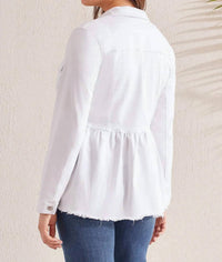 Tribal - Pax Peplum Denim Jacket