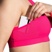BROOKS Drive 3 Pocket Run Bra in hyper pink - women's intimate - alternate view