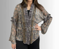 Jaded Gypsy - Chiffon Studded Detail Cardigan