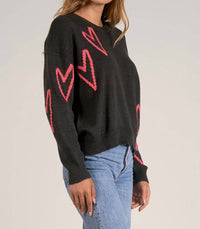 Elan - Heart Crewneck Sweater