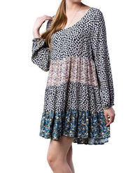 Kori - Mixed Print Tie Back Dress